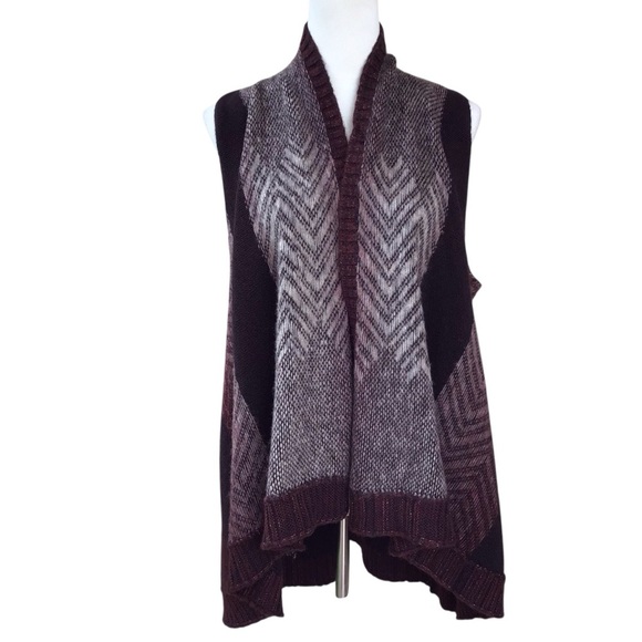 ANTHROPOLOGIE Sleeping on Snow Mabli WOOL Blend Open Vest Size XS S Brown Cozy - Picture 3 of 11
